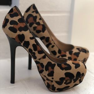 Steve Madden cheetah platform high heels